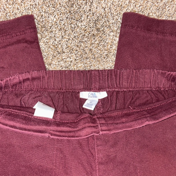 Women’s high-rise skinny ankle pull-on maroon pants - Picture 6 of 6